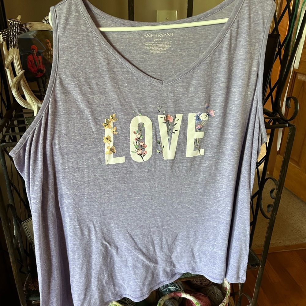 Lane Bryant Boxy Purple Tank Top Relaxed Fit